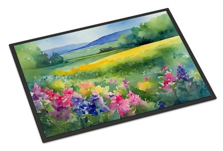 Massachusetts Mayflowers Watercolor Doormat