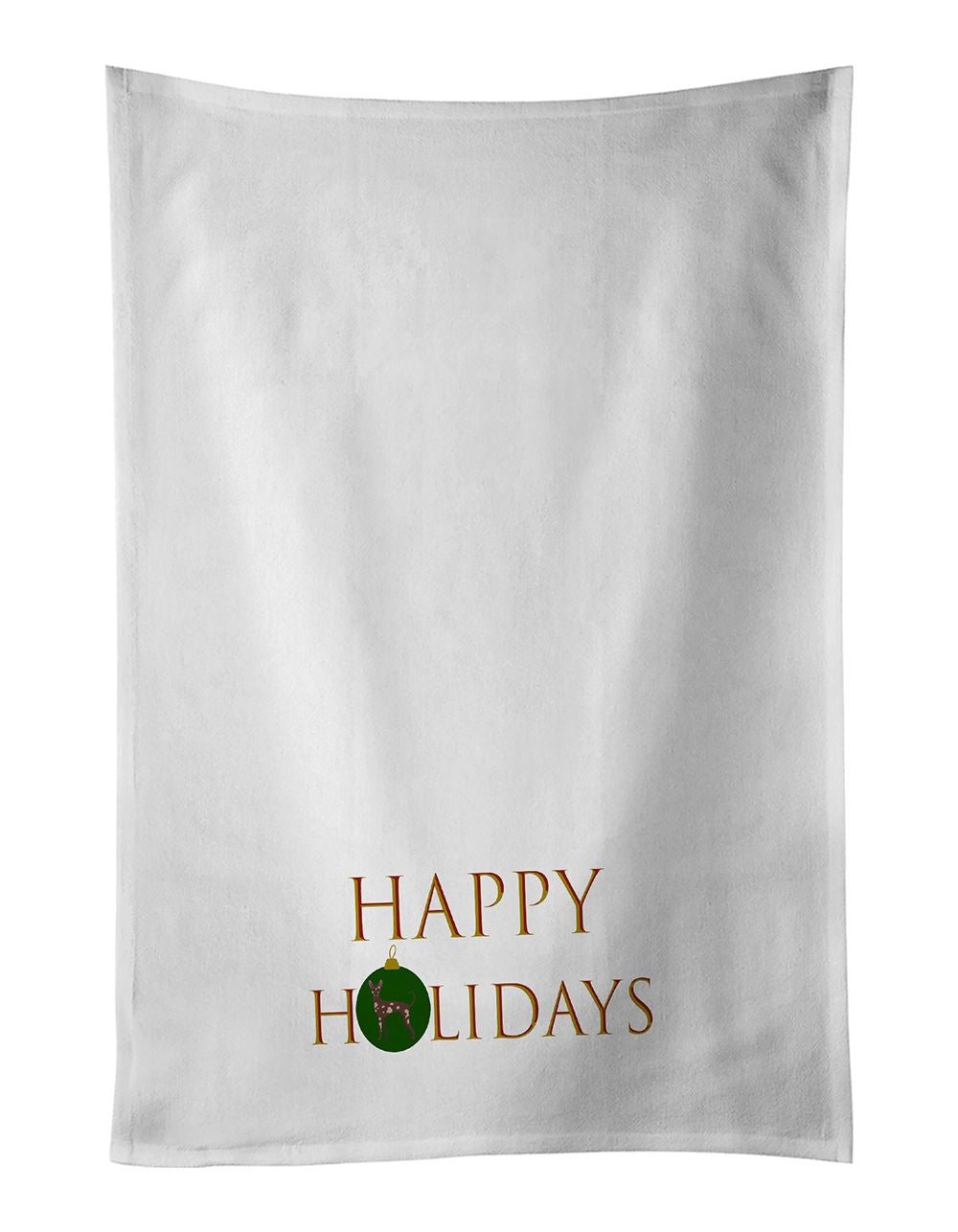 Mexican Hairless Dog Happy Holidays Kitchen Towel Set