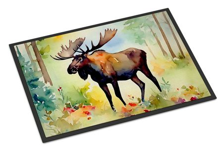Moose Artwork Doormat for Indoor and Outdoor Entryways