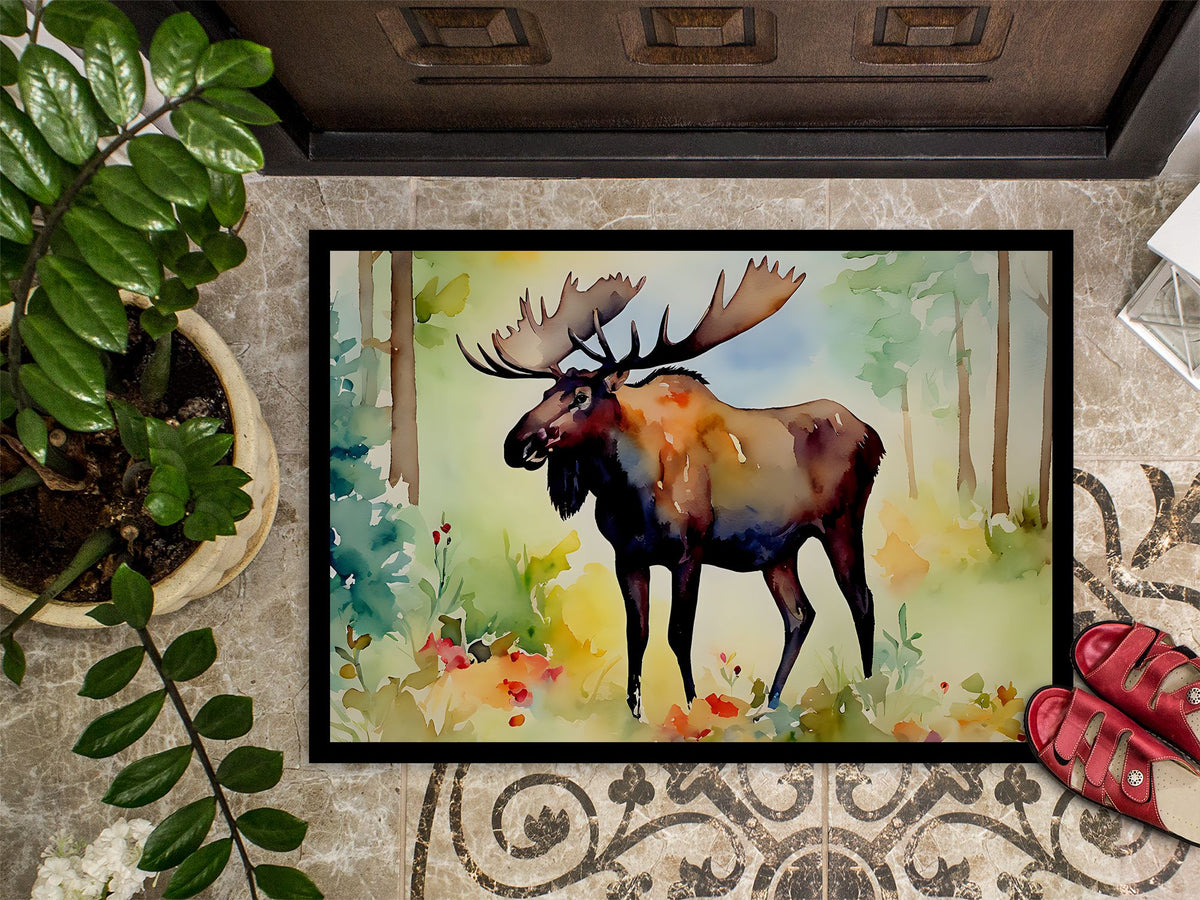 Moose Artwork Doormat for Indoor and Outdoor Entryways