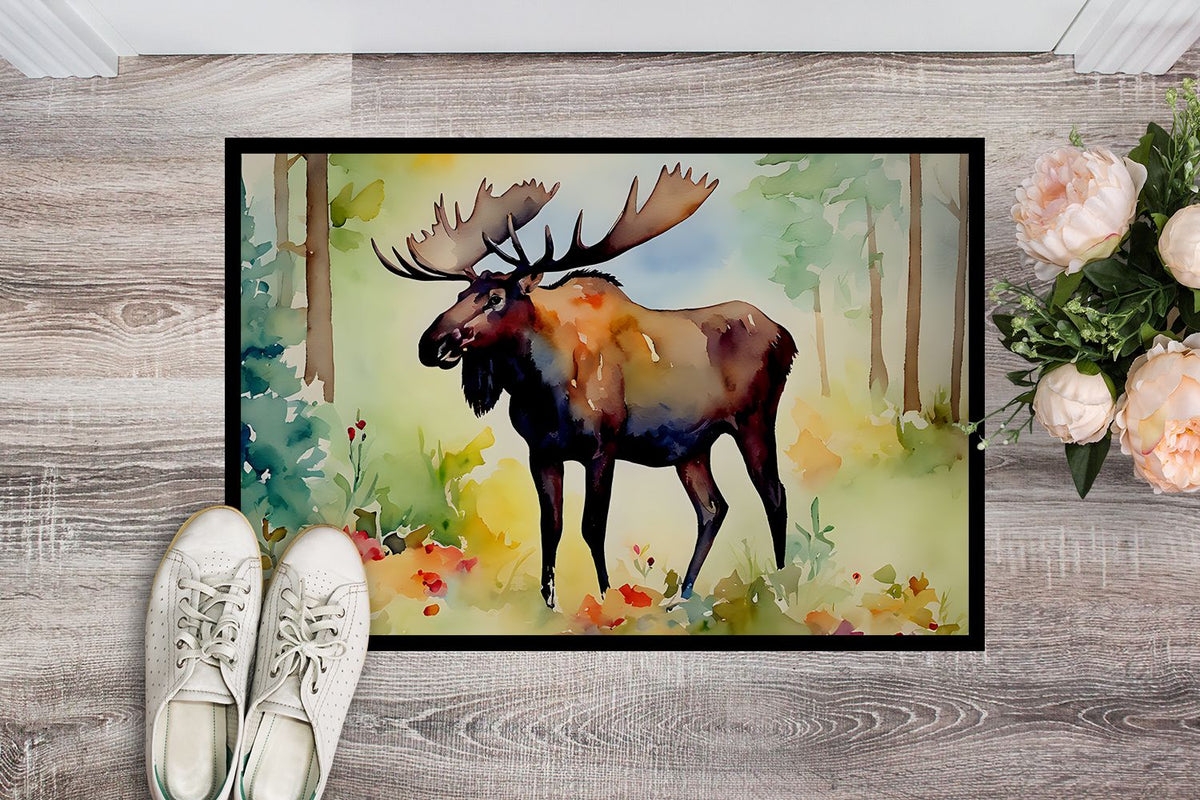 Moose Artwork Doormat for Indoor and Outdoor Entryways