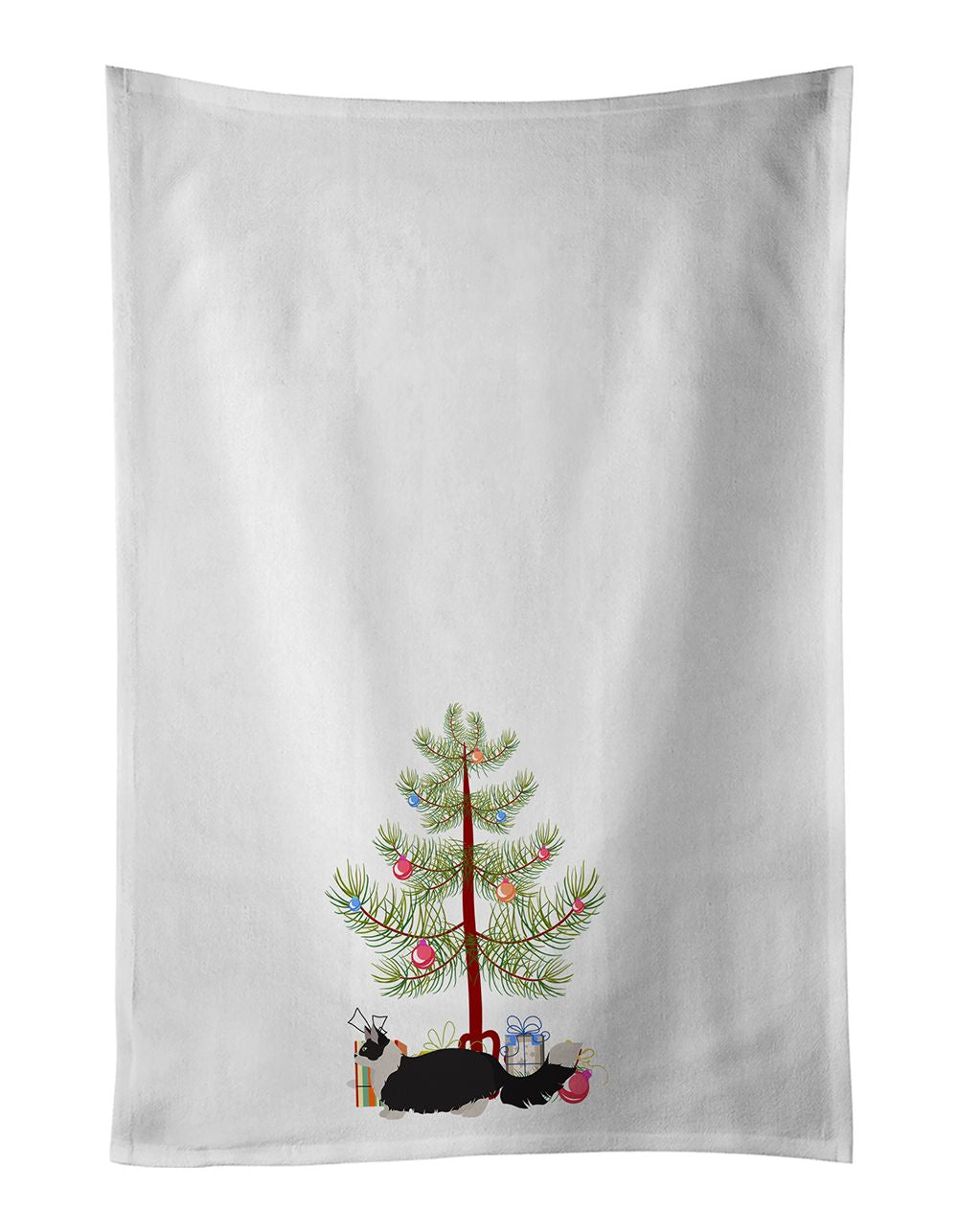 Decorative White Kitchen Towel Set with Full-Color Artwork