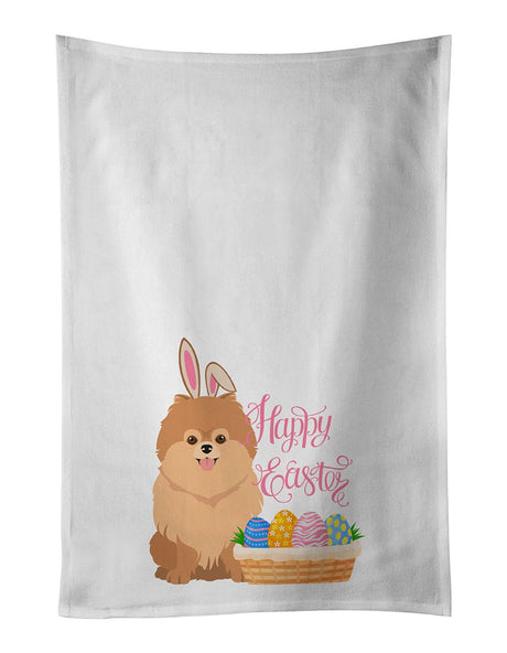 Orange Pomeranian Easter Egg Hunt Kitchen Towels