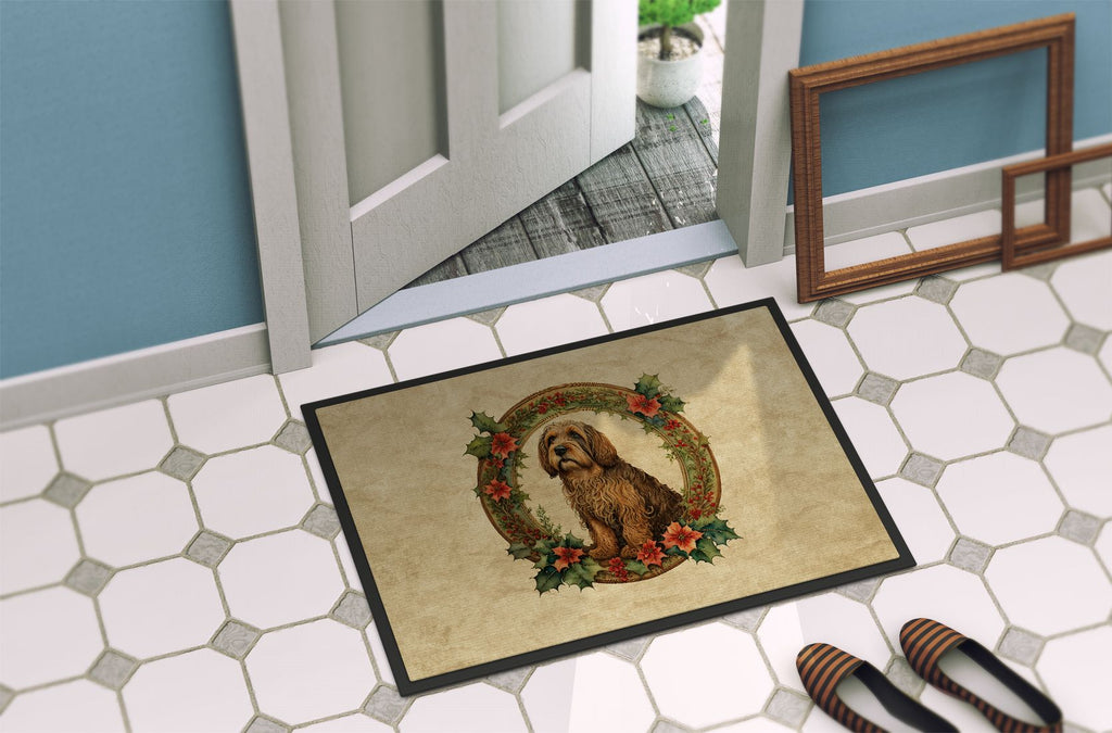 Otterhound Christmas Flowers Indoor-Outdoor Doormat