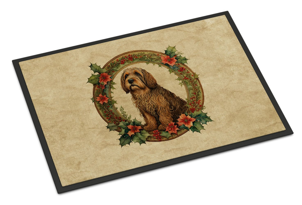 Otterhound Christmas Flowers Indoor-Outdoor Doormat