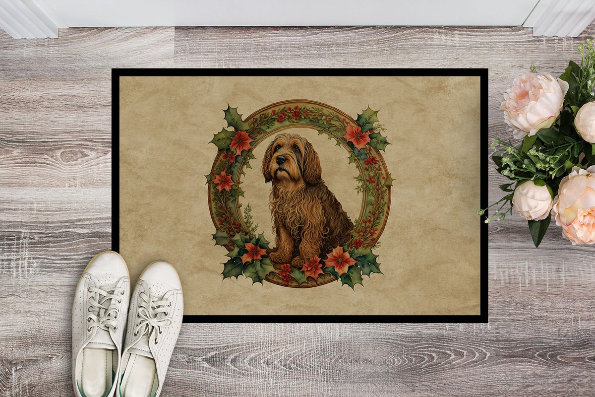 Otterhound Christmas Flowers Indoor-Outdoor Doormat