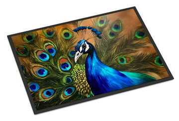 Peacock Artwork Indoor Outdoor Doormat