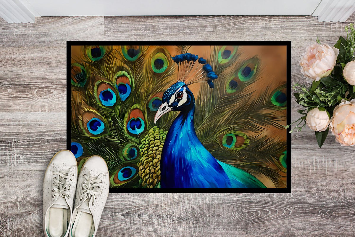Peacock Artwork Indoor Outdoor Doormat