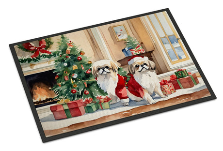 Pekingese Cozy Christmas Artwork Doormat