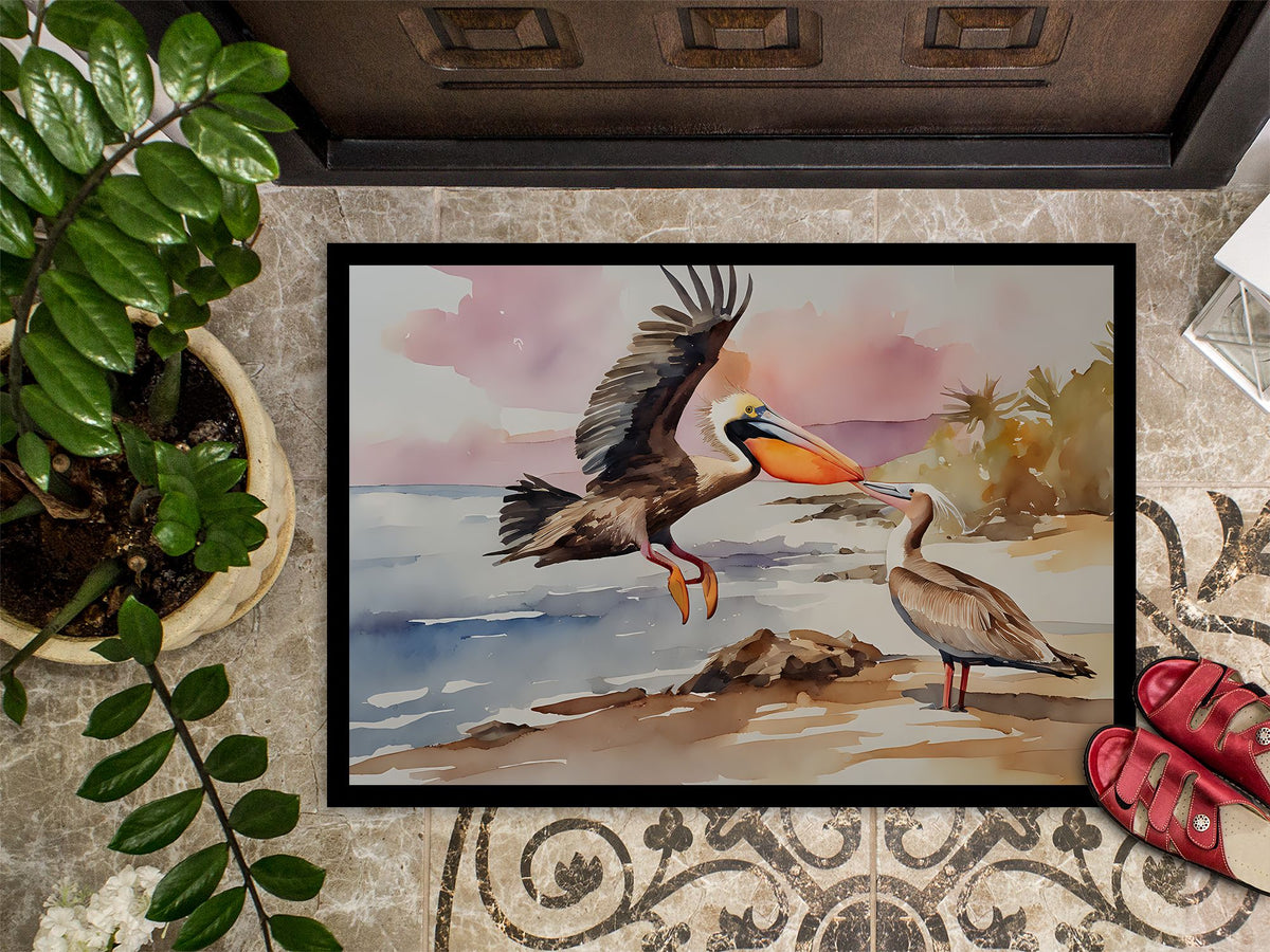 Pelican Artwork Doormat for Indoor or Outdoor Entryways