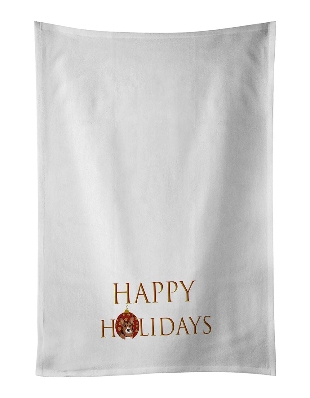 Pembroke Welsh Corgi Happy Holidays Towel Pair