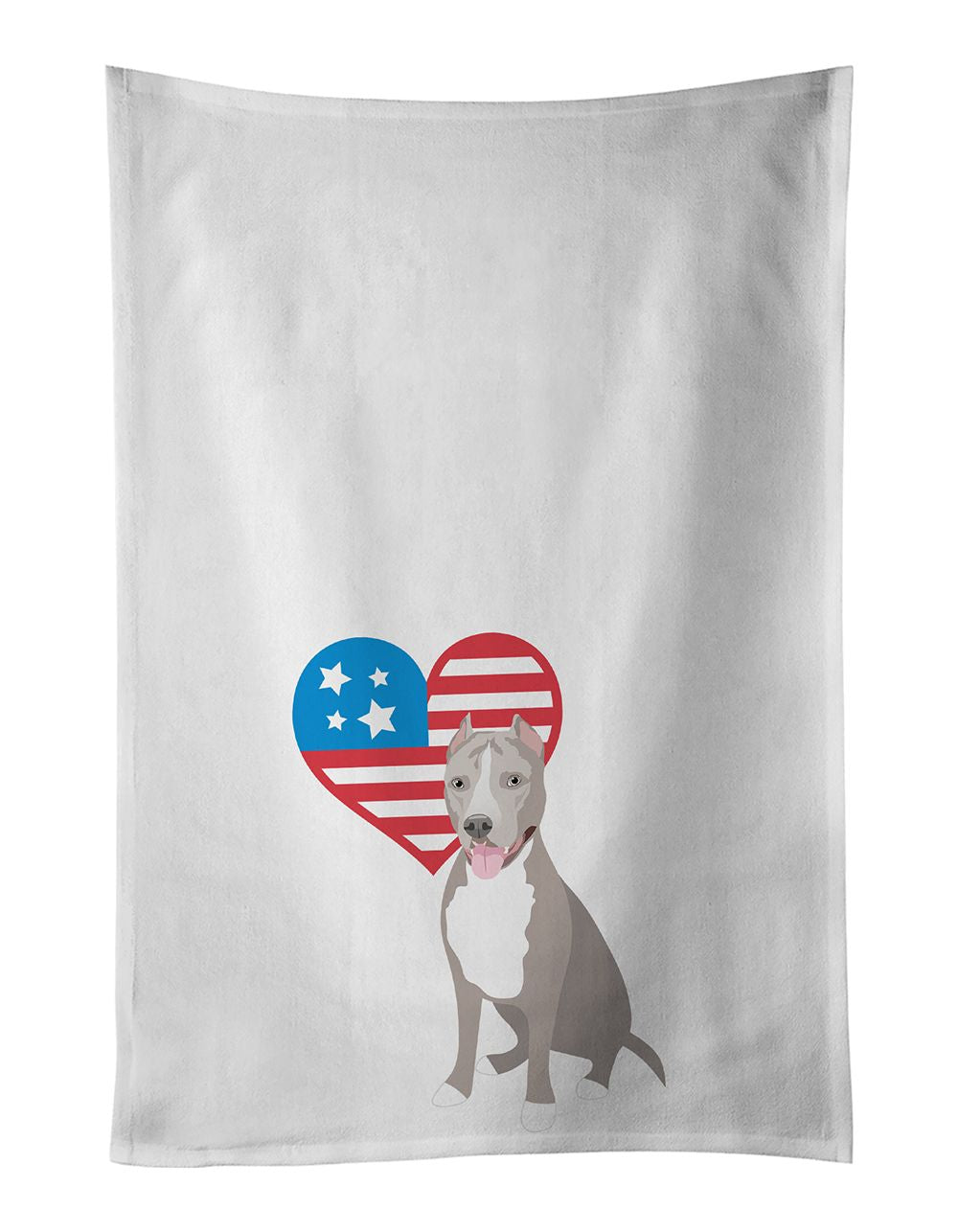 Blue Pit Bull Patriotic Kitchen Towels