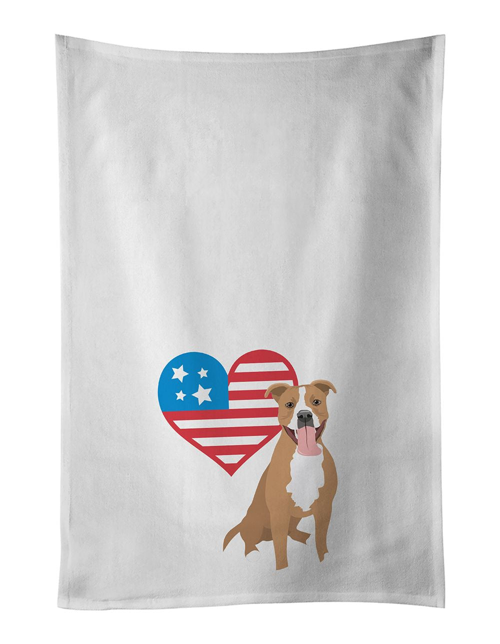 Pit Bull Fawn Patriotic Decorative Kitchen Towel Set
