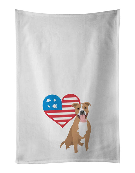 Pit Bull Fawn Patriotic Decorative Kitchen Towel Set