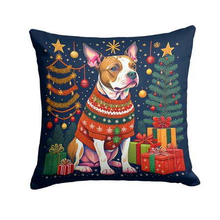 Pit Bull Terrier Christmas Decorative Throw Pillow