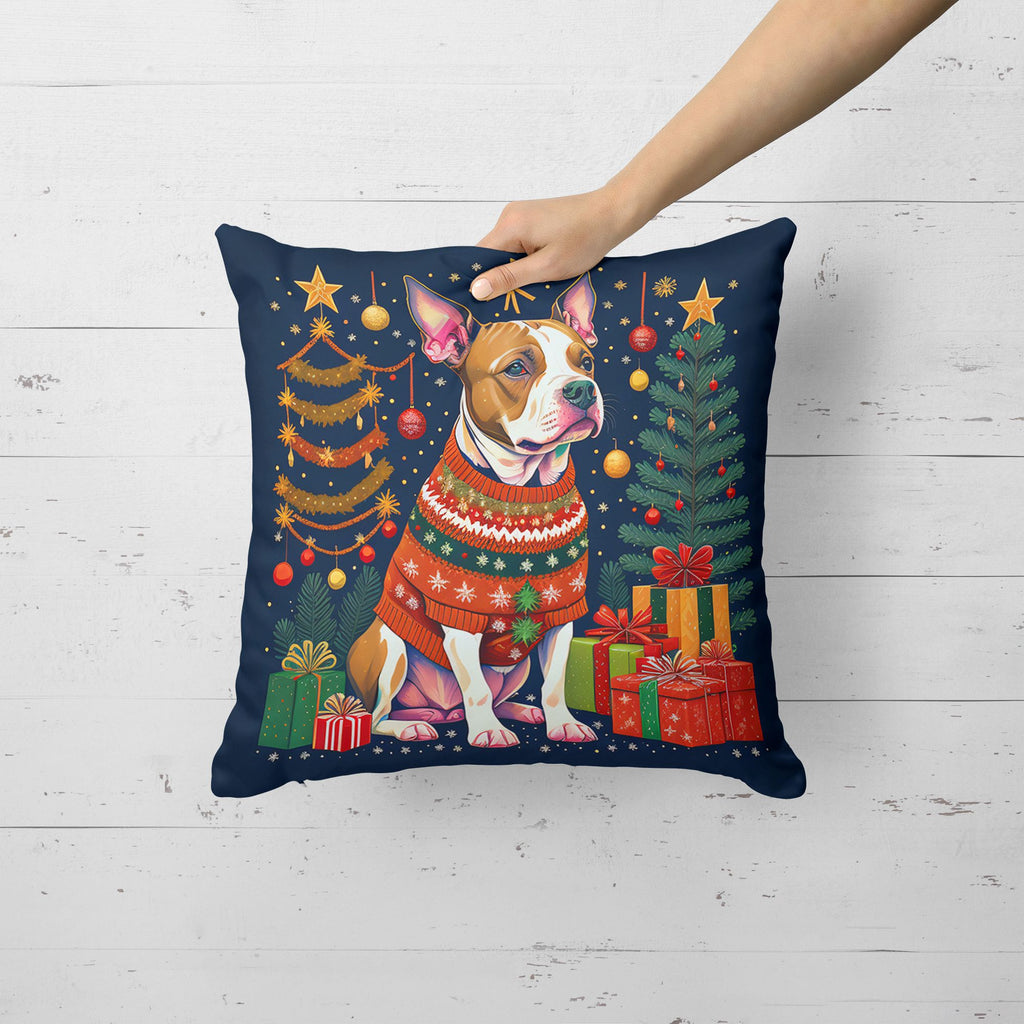 Pit Bull Terrier Christmas Decorative Throw Pillow