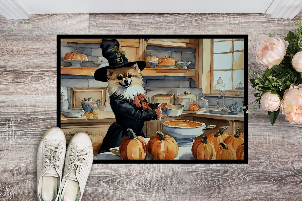 Pomeranian Kitchen Pumpkins Fall Doormat
