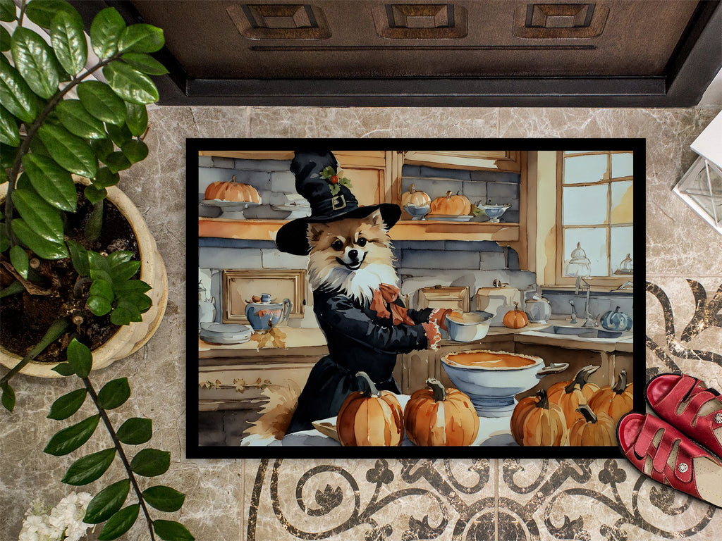 Pomeranian Kitchen Pumpkins Fall Doormat