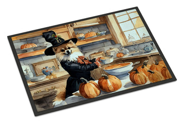 Pomeranian Kitchen Pumpkins Fall Doormat