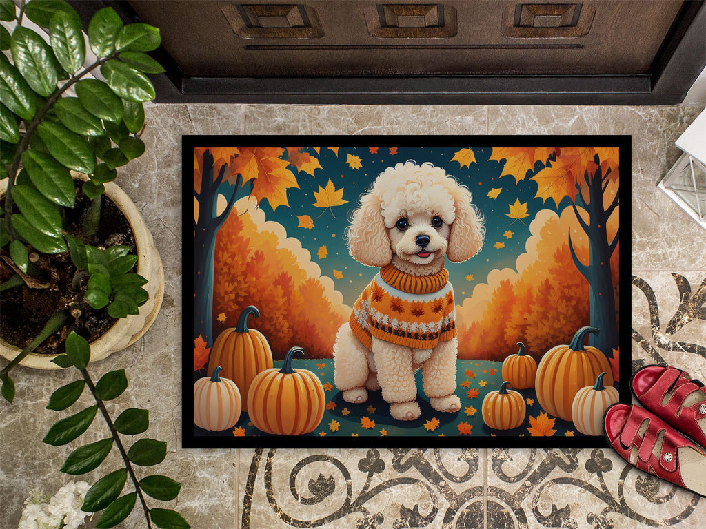 Poodle Fall Artwork Indoor-Outdoor Doormat