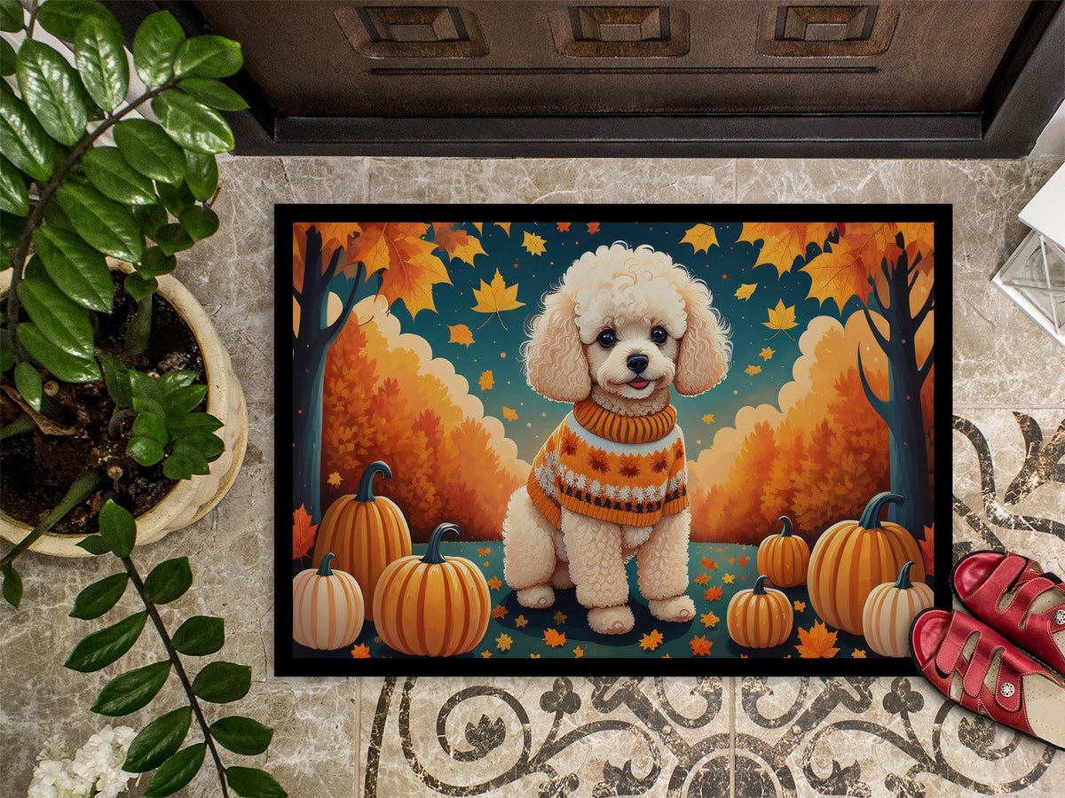 Poodle Fall Artwork Indoor-Outdoor Doormat