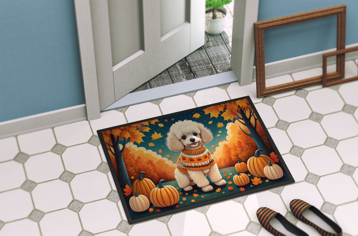 Poodle Fall Artwork Indoor-Outdoor Doormat