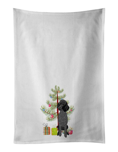 Standard Black Poodle Christmas Kitchen Towels