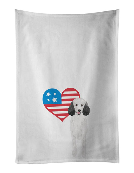 Silver Standard Poodle Patriotic Kitchen Towel Set