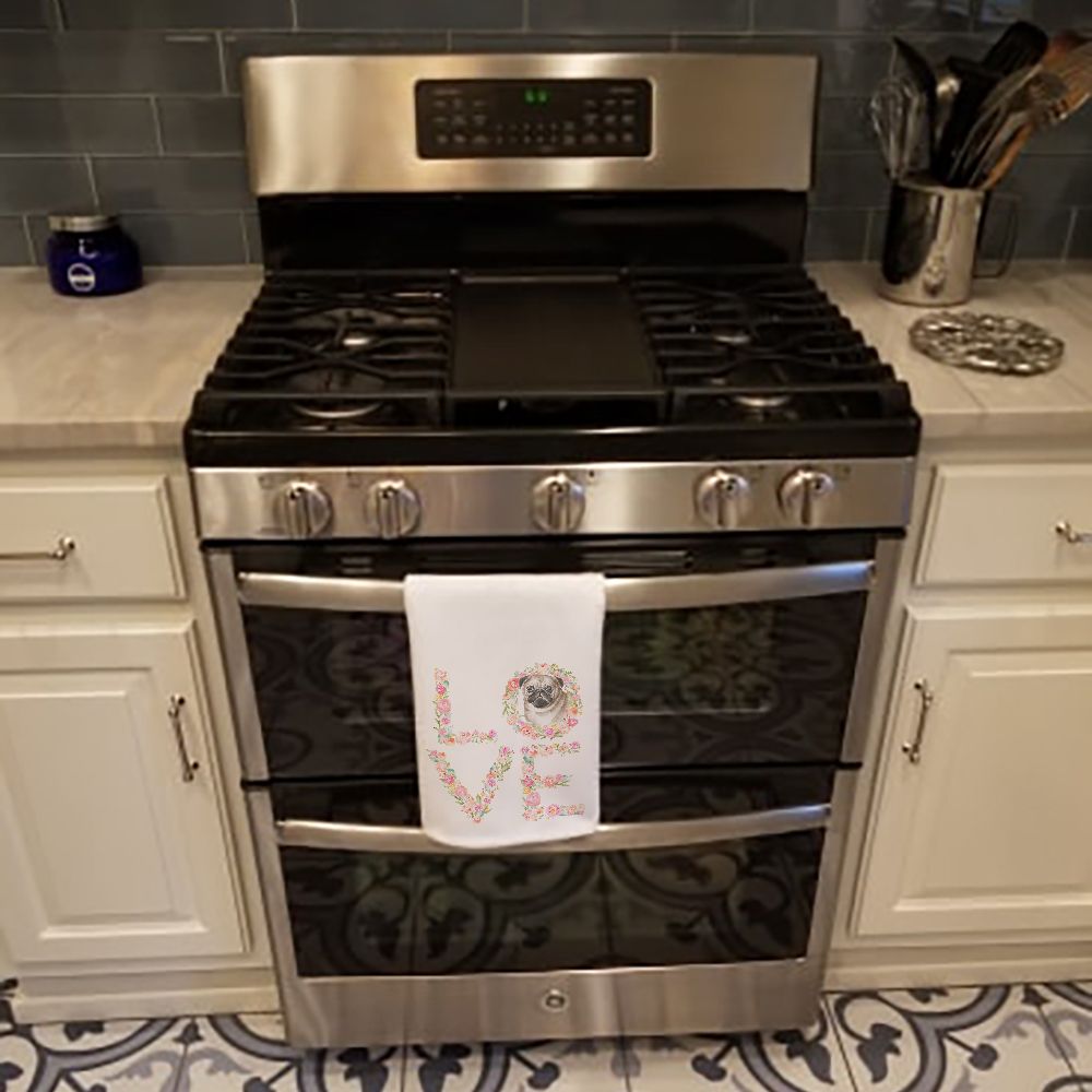 Pug LOVE Valentine's Day Kitchen Towel Pair