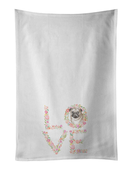 Pug LOVE Valentine's Day Kitchen Towel Pair