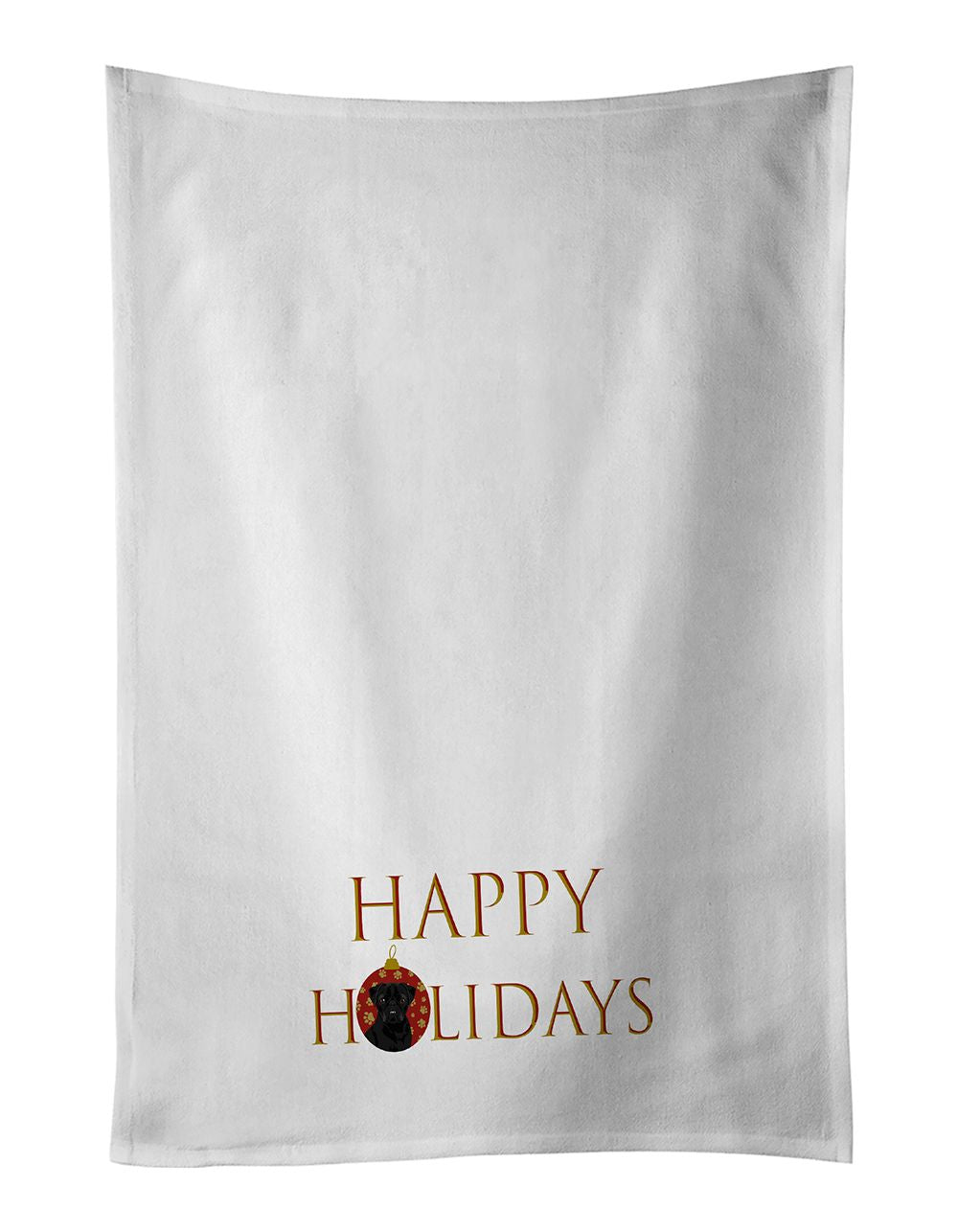 Black Pug Happy Holidays Kitchen Towel Set