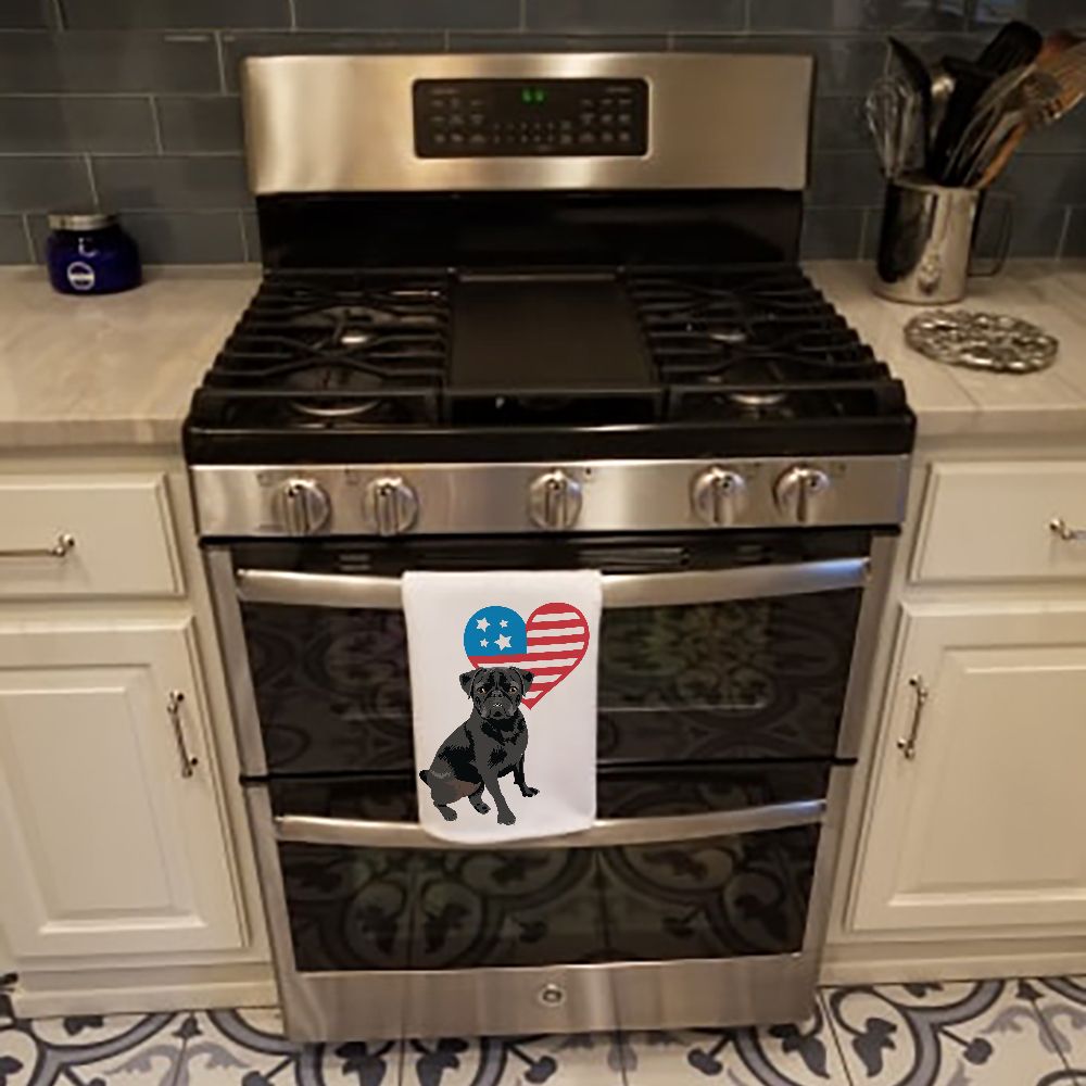 Black Pug Patriotic Kitchen Towel Set