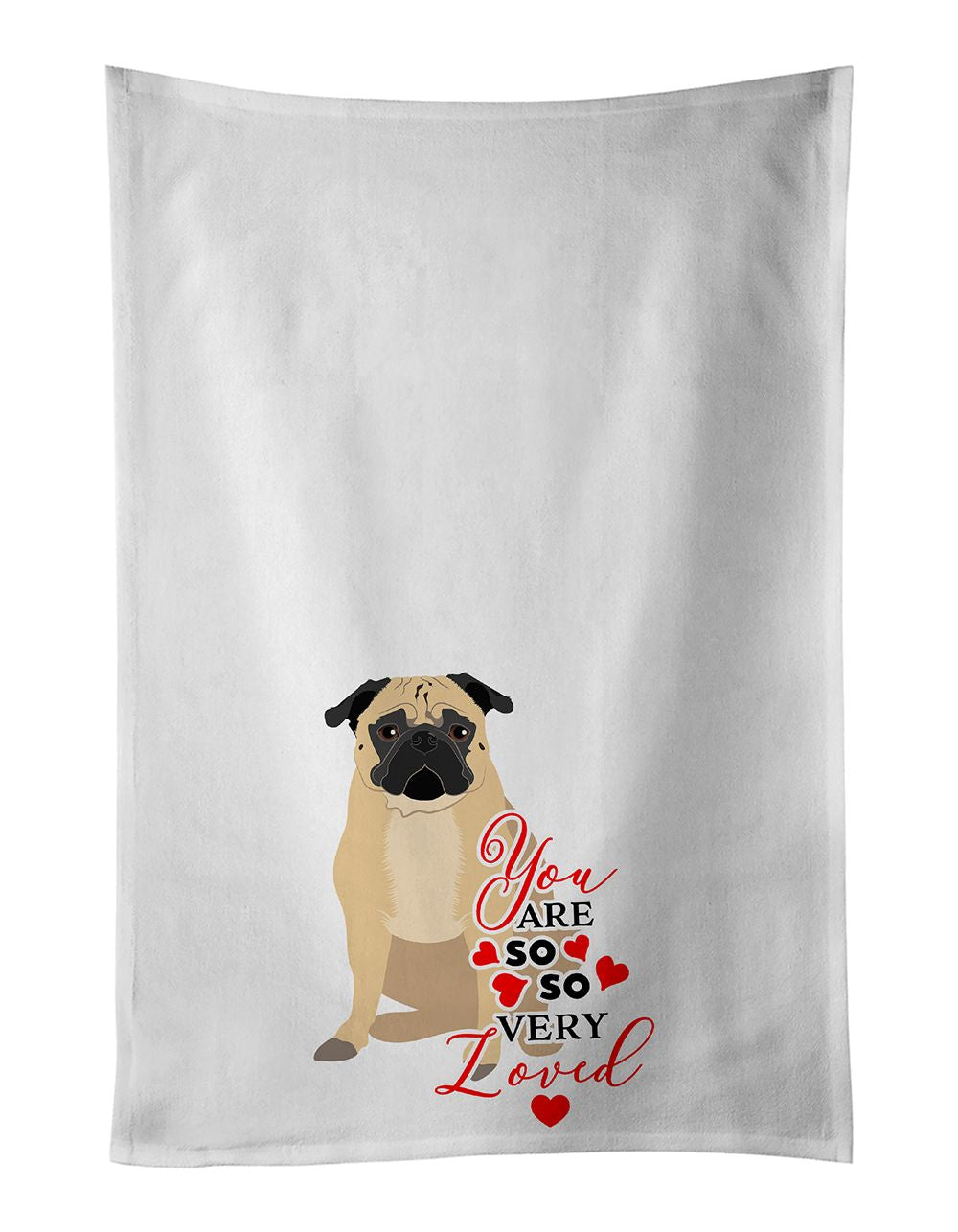 Pug You Are So Loved Kitchen Towel Set