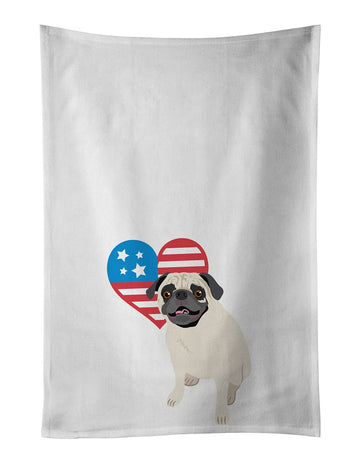 Pug Fawn Patriotic Decorative Kitchen Towel Set