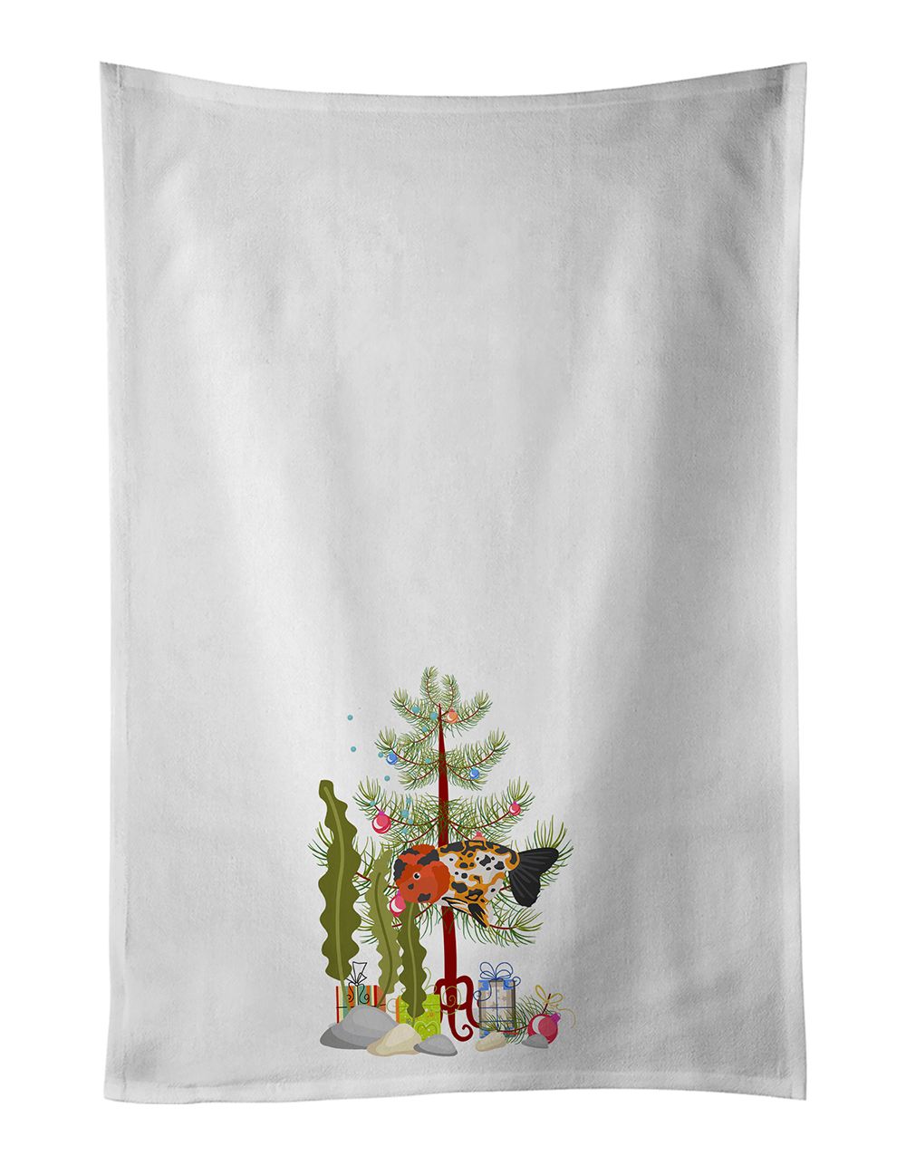 Ranchu Goldfish Merry Christmas Kitchen Towel Pair