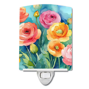 Watercolor Ranunculus Decorative Night Light