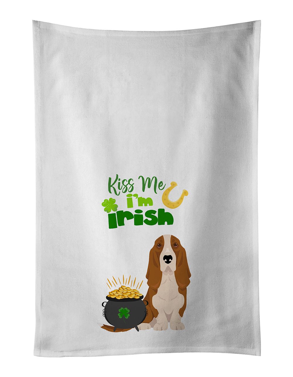 Basset Hound St. Patrick's Day Kitchen Towel Set