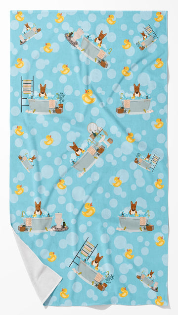 Red Bull Terrier Bathtub Bath Towel