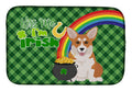 Red Pembroke Corgi St. Patrick's Day Drying Mat