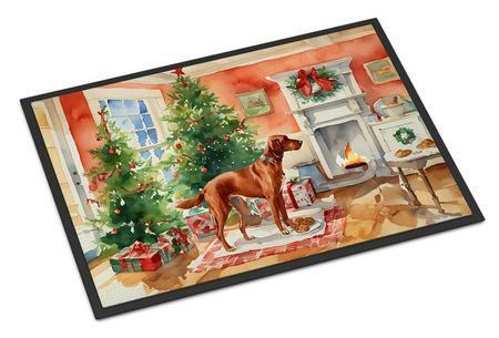 Redbone Coonhound Christmas Cookies Doormat