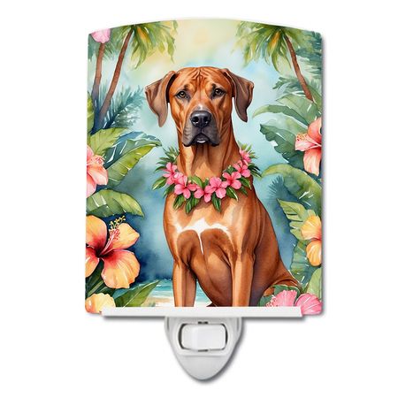 Rhodesian Ridgeback Luau Art Night Light