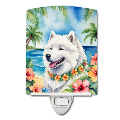 Samoyed Luau Artwork Night Light