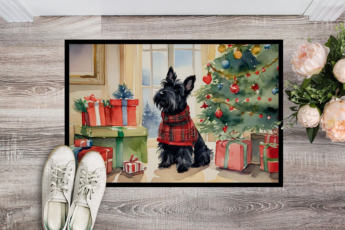 Scottish Terrier Cozy Christmas Indoor-Outdoor Doormat
