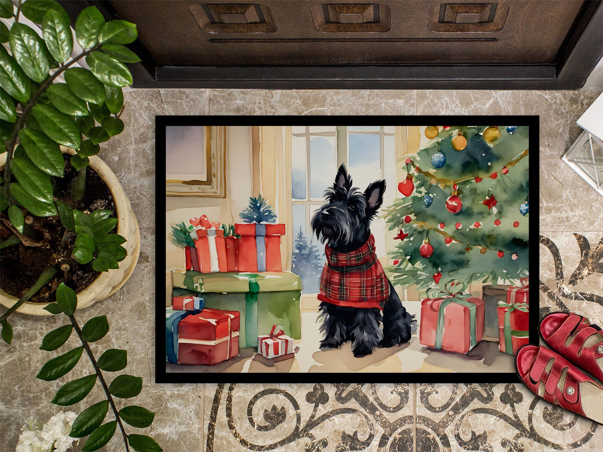 Scottish Terrier Cozy Christmas Indoor-Outdoor Doormat