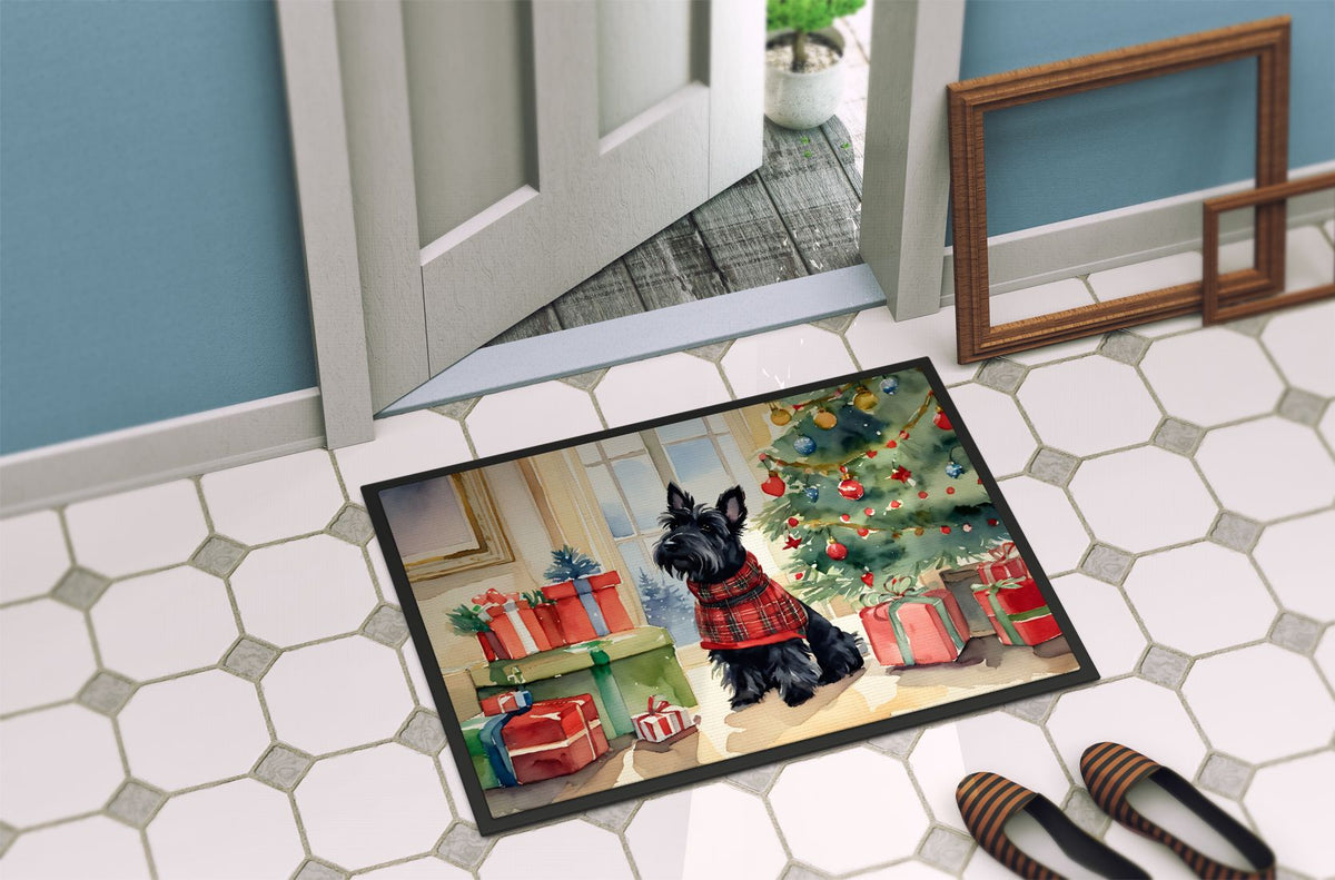 Scottish Terrier Cozy Christmas Indoor-Outdoor Doormat