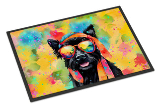 Scottish Terrier Hippie Dawg Artwork Doormat