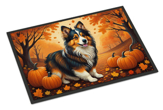 Sheltie Fall Artwork Indoor-Outdoor Doormat