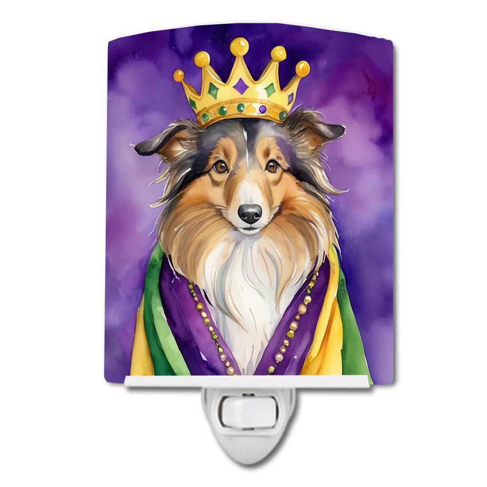 Sheltie King of Mardi Gras Decorative Night Light