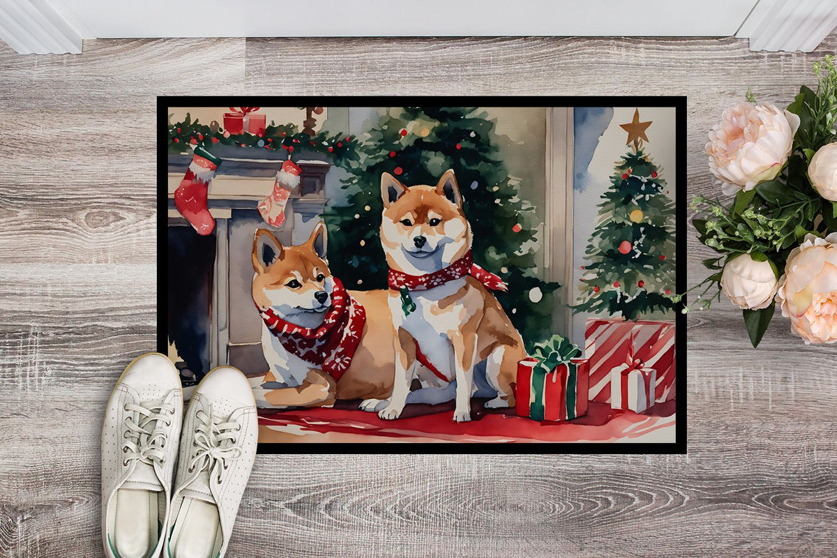 Shiba Inu Cozy Christmas Entryway Doormat