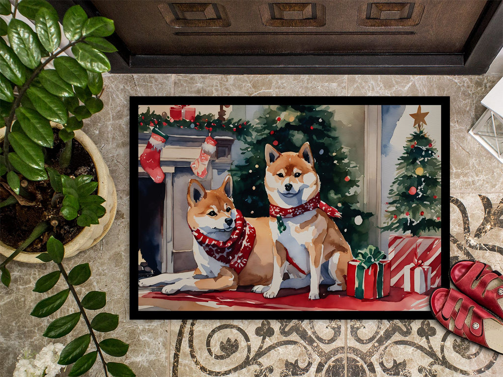 Shiba Inu Cozy Christmas Entryway Doormat